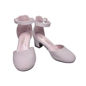 Girls Laimosa Size 11 Light Pink Ankle Strap Block Heel Dress Shoes